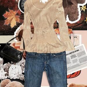 VINTAGE 90's/Y2K Bette Paige Women's Sparkly Knit Long Sleeve